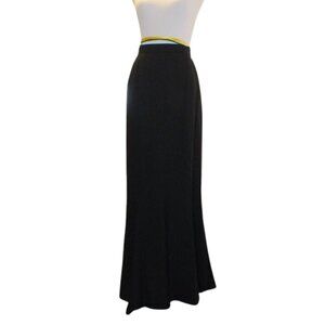 90's Sample Patricia Rhodes Black Rayon Crepe Trumpet Maxi Skirt Lined 4